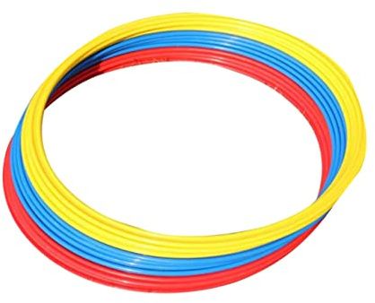 BESPORTBLE Agility Ringe Fußball Training 6er Satz Koordinationsringe in Gelb Rot und Blau 40cm Durchmesser Trainingsringe aus Umweltfreundlichem Abs für Ausdauer und Muskelaufbau
