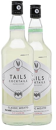 Schnaps Bacardí Tails Cocktails Classic Mojito Rakete Flasche 1 L (Schachtel mit 2 Rakete Flasche von 1 L)