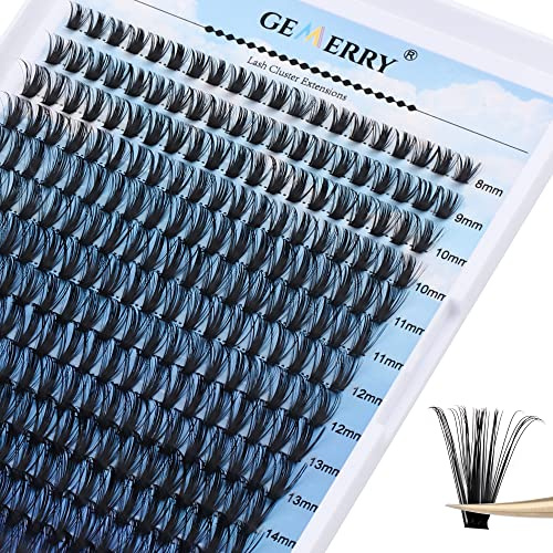 GEMERRY Wimpern Extensions 50D 0.07 D Curl 8-16 mm Lashes Cluster | Clusterwimpern Individuelle Cluster Lashes zu Hause (50D-0.07D-8-16 mix)