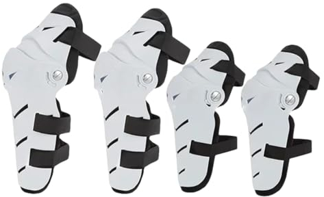 Rodilleras y codos tácticos para motocicleta, equipo de motocross, ciclismo, motocicleta, equipo de protección, almohadillas blancas, talla única