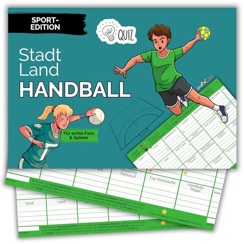 Stadt Land Handball by snaPmee - Geschenk für Spieler, Trainer & Fans - Quiz Spiel Handballverein - 50 Blatt Din-A4