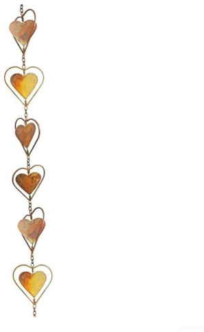 Outdoor Rain Chains, 1M Hanging Chair Chain, Metal Rain Catcher Chain for Gutters Garden Hanging Ornament (love)