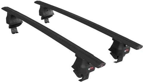 Kompatibel mit Opel/Vauxhall Mokka B 2021-2026 ACE-4 Relingträger Dachträger Auto Gepäckträger Schwarz Aluminium 2 Stangen