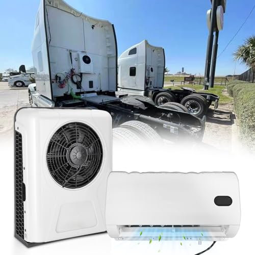 GLDWEY 24V Mini Split Klimaanlage Parken AC Einheit, 24 Volt DC Klimaanlage mit Auto Swing A/C, Leise Kühlung Hohe Effizienz Für Sattelzugtraktor Pickup Anhänger Schlafkabine