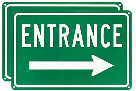 M METERXITY 2Pcs Right Arrow Entrance Sign 12x8 Aluminum