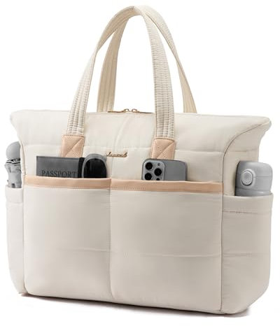 LOVEVOOK Laptoptasche Damen 15,6 Zoll, Handtasche Puffer Shopper Tasche Laptop Arbeitstasche Groß, Wasserdichte Tote Bag Schulhandtasche Women, Aktentasche Bürotasche für Arbeit, Schule, Reisen