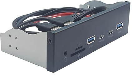 ANMITI USB3.2 Gen1 5.25Inch Panel For PC Case With Double USB3.0 Type C And Card Reader Slot For Desktop 5.25 Inch Bay