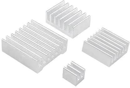 Raspberry Pi 5 Kühlkörper Set 4-teilig silber Aluminium effiziente Wärmeableitung für optimale Leistung und Langlebigkeit selbstklebend passive