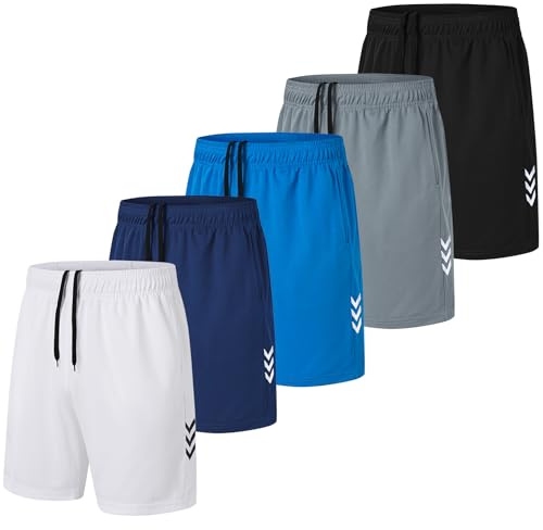 kuzwufs Short De Sport Homme Lot De 3 Séchage Rapide Course d'Entraînement Court Pantalon Fitness Gym Short avec Poches