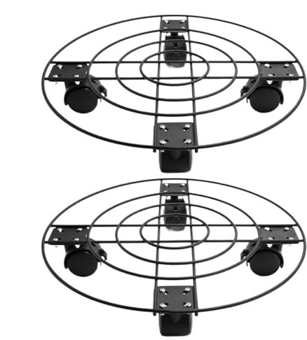 Generisch Rolling Plant Stands with Wheels, Heavy Duty Trolley, Wheeled Caster Base for Indoor Outdoor Planter, Garden Patio Balcony Use, Sturdy and Portable (2 Pack)