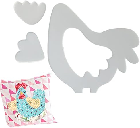 Acryl-Steppvorlagen, Quilt-Vorlagen | Huhn Nähschablone aus Acryl | Wiederverwendbares Nähmuster-Schablonenzubehör für Handwerk Nähen einfacher Formen