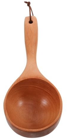 ASAKKURA Soßenlöffel mit Langem Griff Badezimmersauna Schöpfkelle Beige Multifunktional und Kompakt Geeignet für Küche und Garten