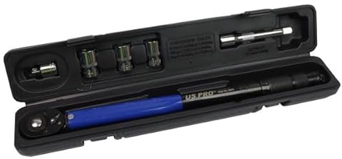US PRO Calibrated Torque Wrench Set, 1/2-inch Drive, 13.6-203.5 Nm Range, 6-Piece Kit with Sockets
