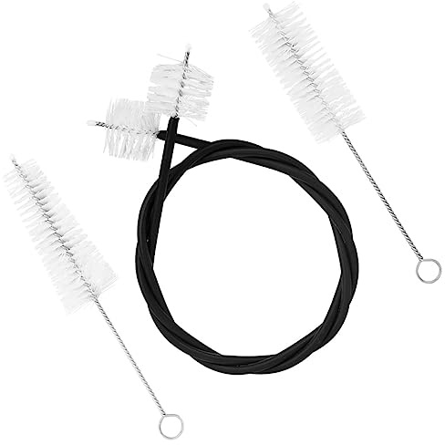 BESPORTBLE 3pcs Trombone Cleaning Kit Trumpet Care Tools Black Rope Brush White Valve Casing Brush for Trumpet Maintenance