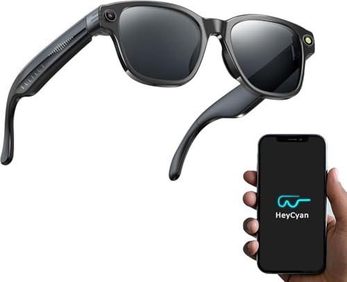 tulilut AI Smart Glasses with 8MP Camera, AI Powered, Sunglasses Camera, Bluetooth Smart Glasses for Men with Translation, Open-Ear Music & Calls, Dual Mic Noise Reduction