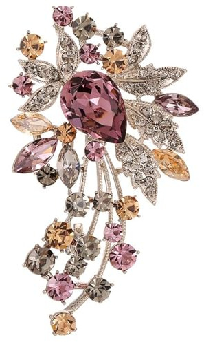 Qiwenr Broche de Señoras, Broche de Cristal, Broches de Diamantes de Imitación, Adecuado Para que las Niñas Decoren Suéteres, Abrigos, Bufanda, Borsa, Vestido, Para Fiestas, Regalos Bien Pensados