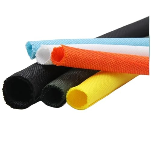 Kabelschlauch Selbstschließender, erweiterbarer, geflochtener Schlauch, selbstschließender, Flexibler, isolierter, Drahtwickelkabel, Schutz, schwarz(10mm-White)