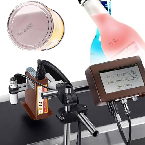 XUXIAO Industrial Inkjet Printers, Automatic Coding Machine, Fast Dry Inkjet Coding Machine, HD Touch Screen, for Production Date Logo Picture Barcode Batch Number 25.4mm