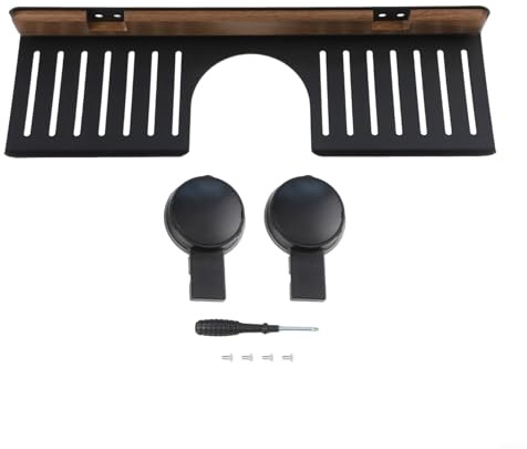 Risveglio Estante de madera de la ventosa, estante moderno del almacenamiento del cuarto de baño de la nuez de los 40cm ningún taladro mármol de cristal