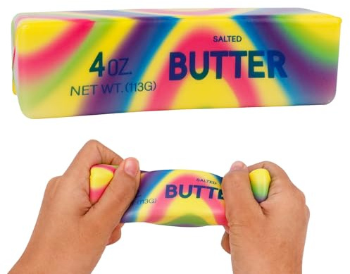 Fukaisu Colorato Giocattolo da Spremere di Burro, Realistico in Materiale PU Burro Giocattolo a Lenta Risalita Gadget Alimentare da Spremere per Adulti Casa Ufficio o Scuola Calmante