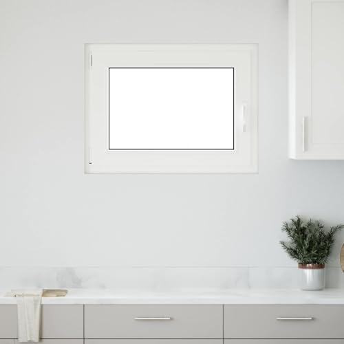QUAHEAS RISOR Cellar Window 80 x 50 cm White PVC and Glass with 5-Chamber Frame, Tilting and Rotating, Heat and Sound Insulating, Ideal for Cellar and Indoor Use