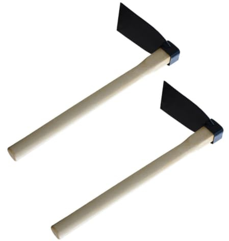 iplusmile 2 Pièces Houe à Désherber, Petite Houe de Jardin en Fer et Bois, Noire, Robuste et Portable, pour Jardinage, Plantation et Creuser le Sol, Facile à Nettoyer, Résistante à L’usure