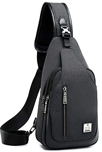 tuowan Sling Bag Brust Schulter Rucksack Crossbody Taschen für Männer Frauen Reisen Outdoor, schwarz, Small