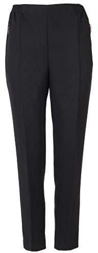 FASHION YOU WANT Damen Seniorenhose Schlupfhose mit Gummizug Kurzgröße ideal für pflegebedürftige Omas einfach anzuziehen und super pflegeleicht (42/44, schwarz)