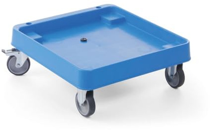 HENDI Trolly für Spülkorb, Transportwagen für Spülmaschinenkorb, Geschirrspülkorb, 4 Lenkrollen, 2 davon gebremst, Polypropylen, 575x545x(H)210mm, blau