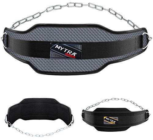 Mytra Fusion Cinturón de inmersión de neopreno cinturon gym para culturismo, levantamiento de pesas, peso muerto, levantamiento de pesas (Black/Grey)