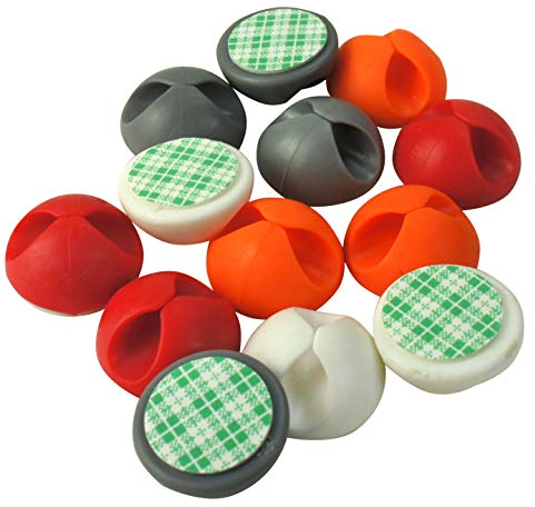 20 Kabelhalter selbstklebend | Auto Kabelhalter | Kabel Clips | Klemmen | Kabelführung Organizer Set für Schreibtisch Farb-Mix