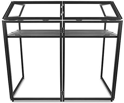 IBIZA DS40 DJ Konsole 4 Segmente Workstation TISCH STÄNDER LITE CONSOLE HALTERUNG MUSIK EVENT BÜHNE EQUIPMENT SCHWARZ UND WEISS MIT TRAGETASCHE DB3 DB4