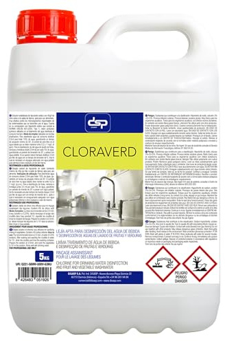 CLORAVERD SOLUCIÓN DE HIPOCLORITO APTA PARA USO ALIMENTARIO ENVASE 5L