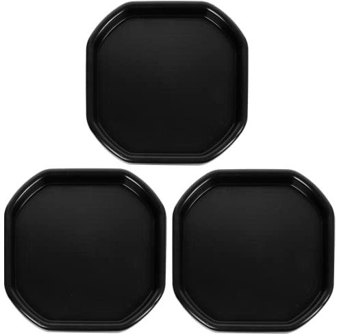 (Set of 3) Small Black Plastic Mixing Tray Sand Water Play Builder Equipment Sand Pool Pit Tray Water Game Garden Beach Tuff Tray Toddlers Messy Play Tray For Cement Mortar & Sand Plastering 70x70 CM