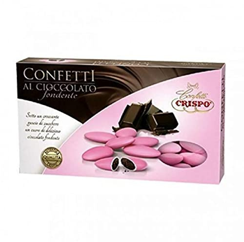 CONFETTI CRISPO 1 KG CIOCCOLATO FONDENTE ROSA NASCITA BATTESIMO BOMBONBONIERE