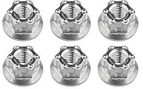 Cfty Sicherungsmutter Titan-Hex-Flanschmuttern Ti M6 M8 M10 M12 M14 M16 Mutter for Motorrad Fahrrad Bike-Zubehör (6 Stück)(Titanium,M8 1.25mm)
