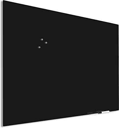 IVOL Design Glasboard Premium - Magnetische und beschreibbare Glastafel mit versteckter Montage - Magnettafel (100 x 150 cm, Schwarz)