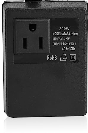 Akozon Convertisseur de Tension 220v, Travel Electronic International Voltage Converter vers 110v Adaptateur Voyage Transformer 220V to 110V Maximum 200W
