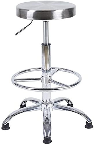 SIGOLY Hocker auf Rädern, Barhocker, Metall-Barhocker, mit Fußstütze, drehbarer Arbeitsstuhl, Hotelrezeption, Kasse, Schönheitssalon, Sessellift, 40-57 cm (Color : C, Size : 40-57cm) Marriage