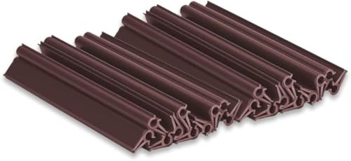 WDB - Befestigungsclips Klemmschienen für Sichtschutzstreifen - Sichtschutz/Windschutz für Garten und Zaun – Doppelstabmattenzaun - für Premium Line, Standard Line - 20 Stück - Braun - RAL 8011