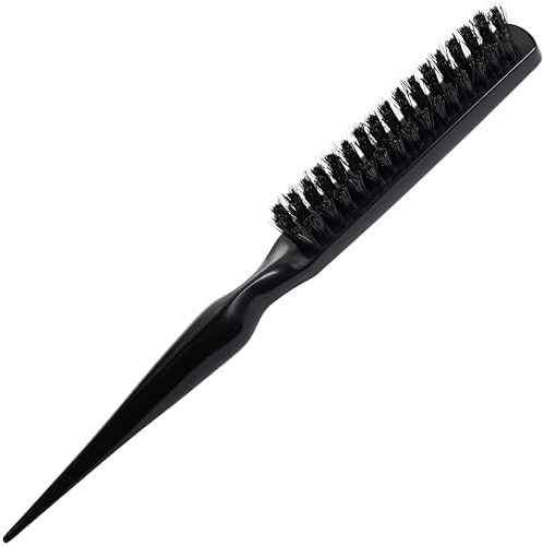 marQus Boar Bristle Teasing Hair Brush for Women and Men - Perfect for Styling, Creating Volume, and as a Slick-Back Hairbrush, black