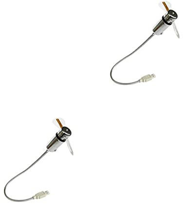 SOLUSTRE 2stücke Usb Mit Programmierbarer Nachricht Tragbarer Mini Tischventilator Für Pc Laptop Und Büro Flexibles Design Silberfarben Für Persönliche Botschaften