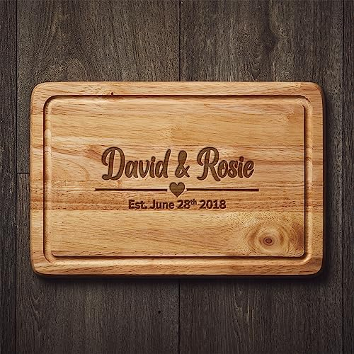 Personalised Cutting Board Cheese Board Wooden Chopping Board Custom Gift for Couple Engagement Anniversary Gift New Home Gift 5th wedding Anniversary