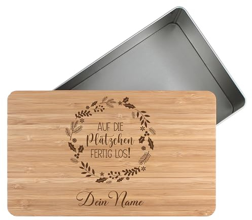 die-veredler Personalisierte Keksdose mit Namen Stollenbox Metalldose 2700ml für Christstollen mit Wunschnamen persönliches Geschenk für Weihnachten Plätzchendose Weihnachtskekse D01