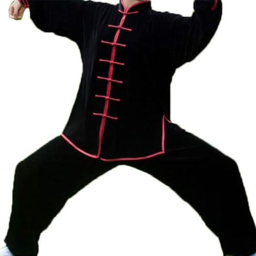 KEMKEY Uniformi da Tai Chi Tradizionali Cinesi da Donna, Abbigliamento da Allenamento per Arti Marziali Wing Chun Kung Fu Unisex, Ispessimento da Uomo Autunno e Inverno,03,XS