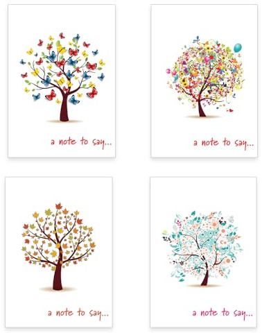Papa Prints Pack of 12 Blank Greeting Cards with Envelopes Note Cards with Envelopes (148 x 105 mm) Notelets and Envelopes Sets Greetings Cards Multipack