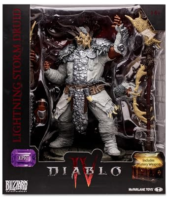 McFarlane Diablo IV Collection, Sculpture épique druide, Figurine du Jeu vidéo décoratif 15 cm avec Accessoires et Une Arme Jouet secrète, pour Fans collectionneurs, Bizak (64386737)