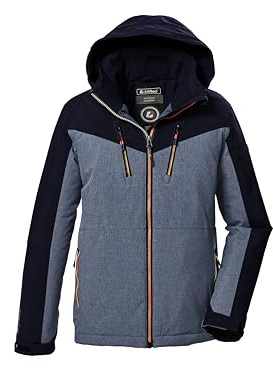 killtec Jungen Funktionsjacke mit Kapuze und Schneefang KOW 373 BYS JCKT, blaugrau, 176, 42200-000