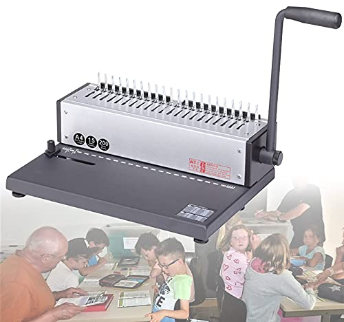 Bürozubehör, manuelle Spiralbindemaschine zum Auftragen auf A4/A5-Papier, Kammbindemaschine mit 21 Löchern, Spulenbindemaschine für Stahl mit Einstellknopf für Finanzdokumente im B