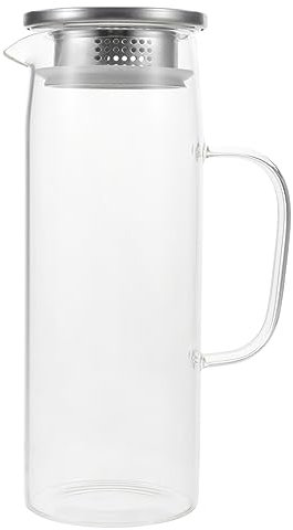 Hoement Glass Water Pot Large Water Jug Glass Pitcher Spout for Kitchen Entertaining